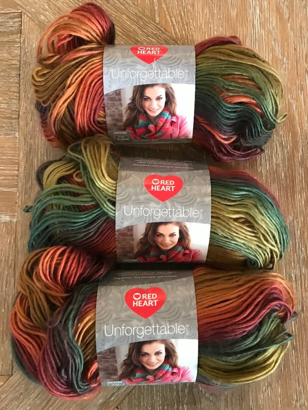 Red Hart Unforgettable 3 Skeins of Yarn